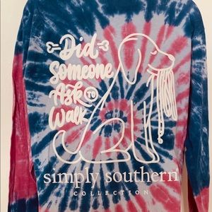 Simply Southern Tie Dye Long Sleeve Dog T-Shirt M